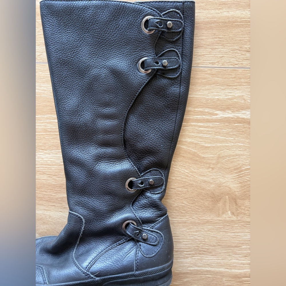 PLDM by Palladium Black Leather Knee High Boots Grommet Detail EU 40 US 9 - Picture 5 of 8